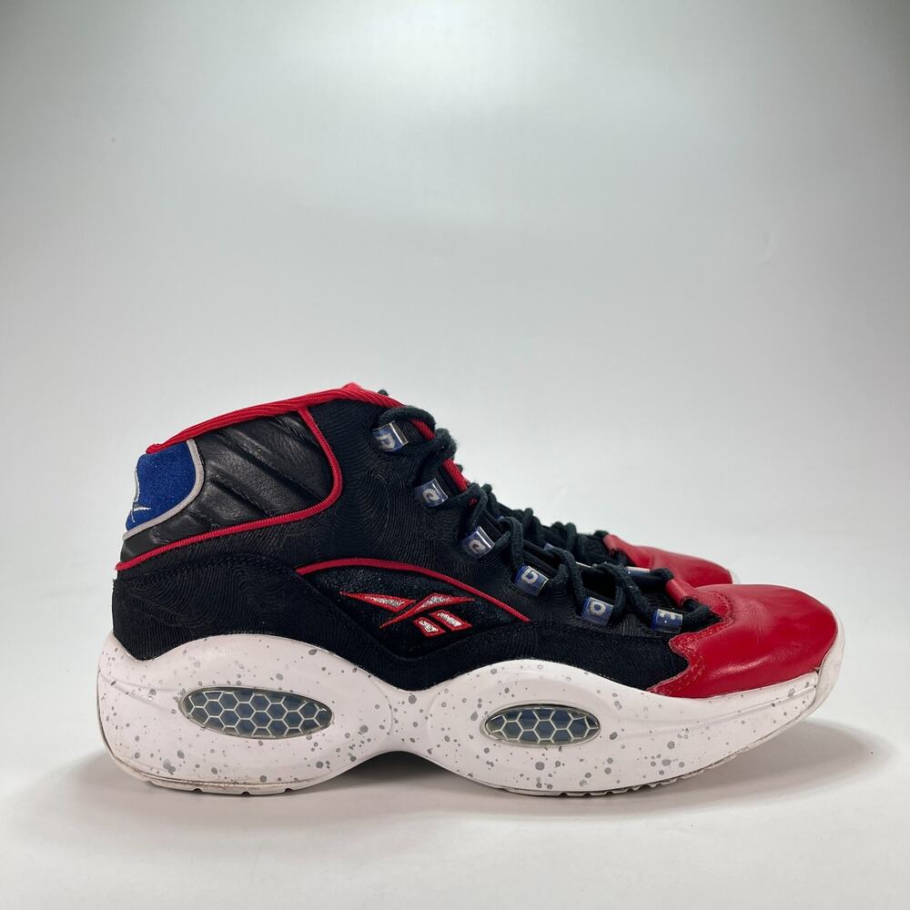 Reebok Question Mid First Ballot Black Red White Sneakers M44552 Men's Size 12